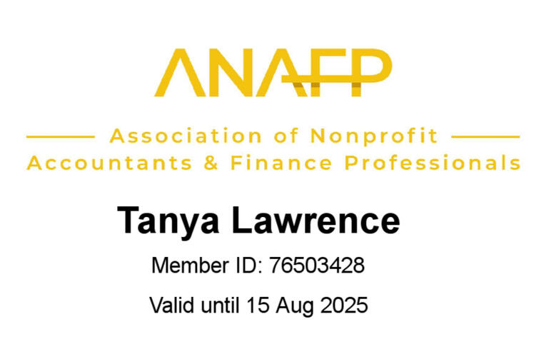 Association of Nonprofit Accountants and Finance Professionals (ANAFP) Member ID 76503428